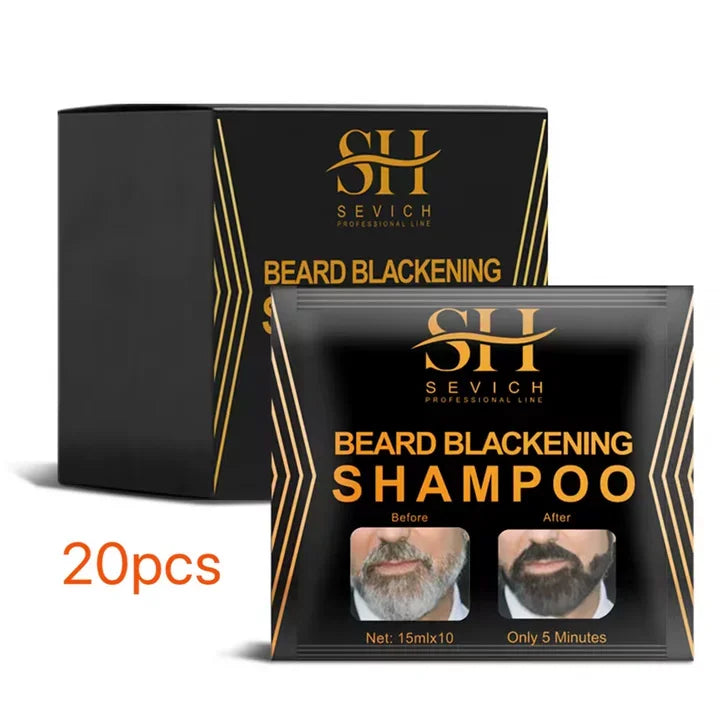 5PCS Natural Beard Hair Dye Shampoo Portable 5 Minute Instant Blackening Color Tint Cream Moustache Shampoo For Men Dropshipping
