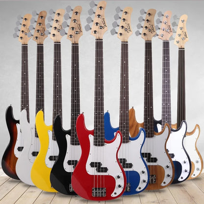 Electric Bass Guitar 4 Strings 20 Frets Electric Bass Set Electric Bass with Belt Cable and Wrench Tool