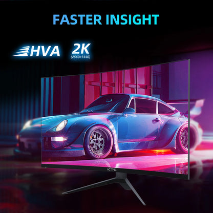 KTC 27 inch WQHD 180Hz 1ms Curved Gaming Monitor 1440P 144Hz Monitor 132% sRGB HVA FreeSync DisplayPort/HDMI/USB VESA Computer M