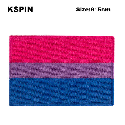 Nonbinary Bear Pride Asexual Gender Fluid Flag Transgender Pride Embroidery Patches Iron on Patch Saw on Patches