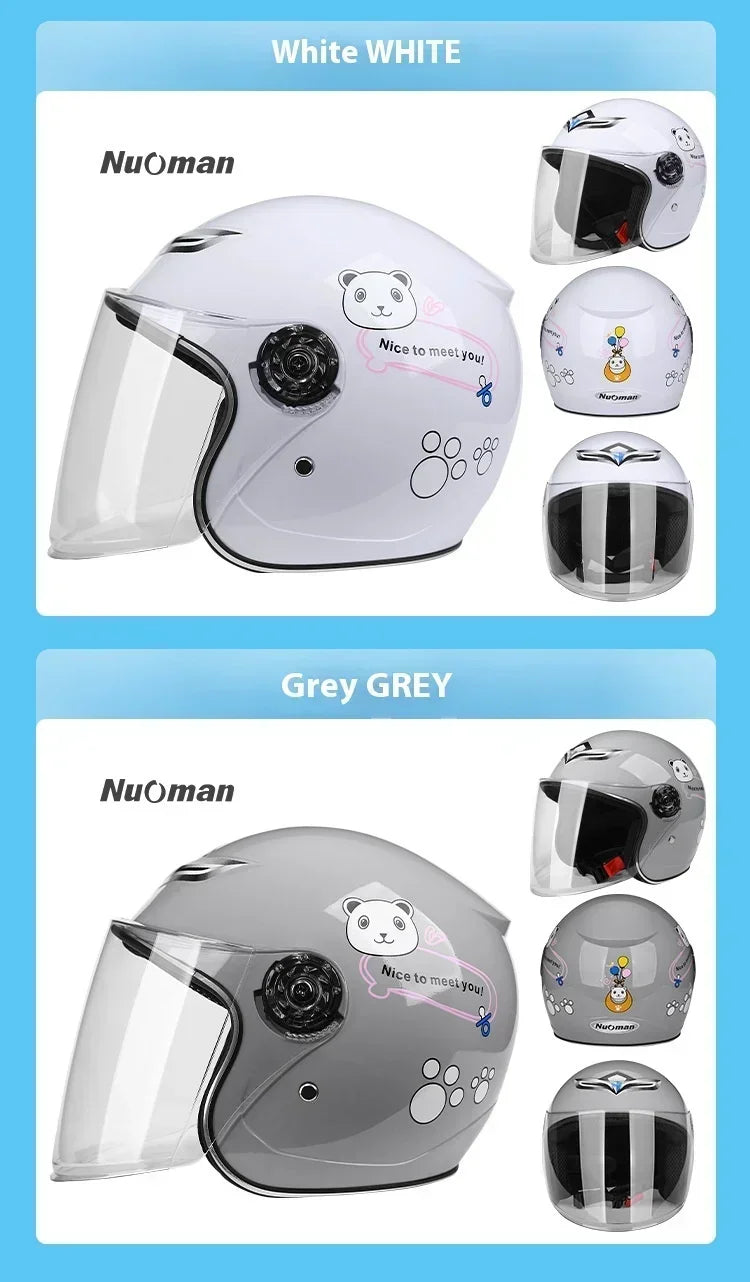 Cartoon Children Helmet With Pattern Four Seasons Safety Protection Child Outdoor Sports Motorcycle Open Face Cute