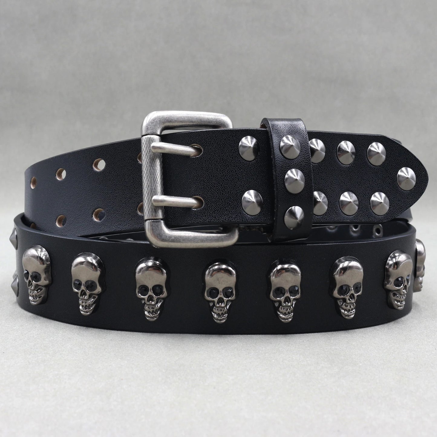 Heavy Metal Punk Belt Genuine Leather Hip Hop Belts For Men Cross Rivet Jeans belt male Strap Ceinture Homme designer belt