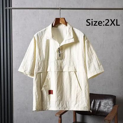 M/L/XL/2XL/3XL Pet Groomer Lapel Work Clothes Unisex Summer Salon Hairdressers Wrap Short Sleeves Barber Shop Gown Uniform