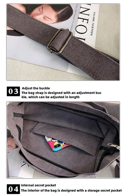 Top Canvas Bag Youth Men Shoulder Bags Large Capacity Hand Bags Letter Printed Crossbody Bag for Women Students School Bags