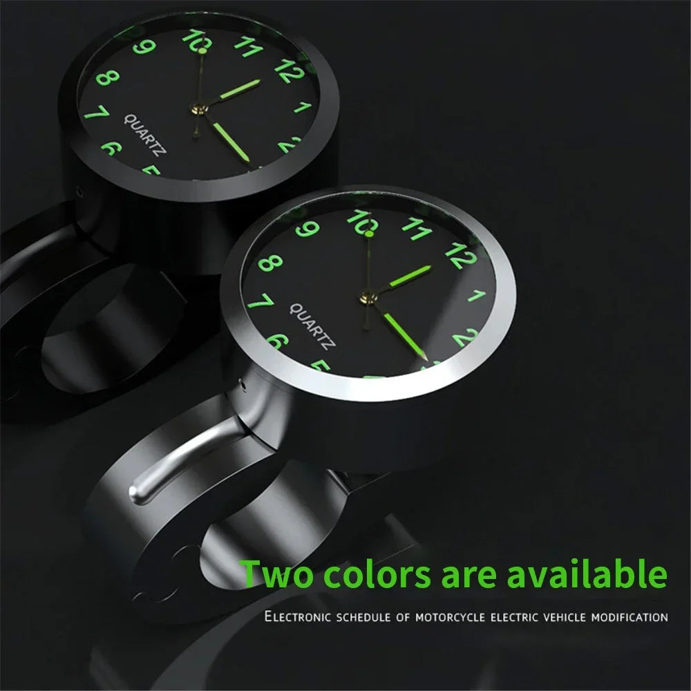 Universal Waterproof Chrome Motorcycle Bike Handlebar Mount Night Vision  Buckle Mount Quartz Watch For Motobike Bicycle