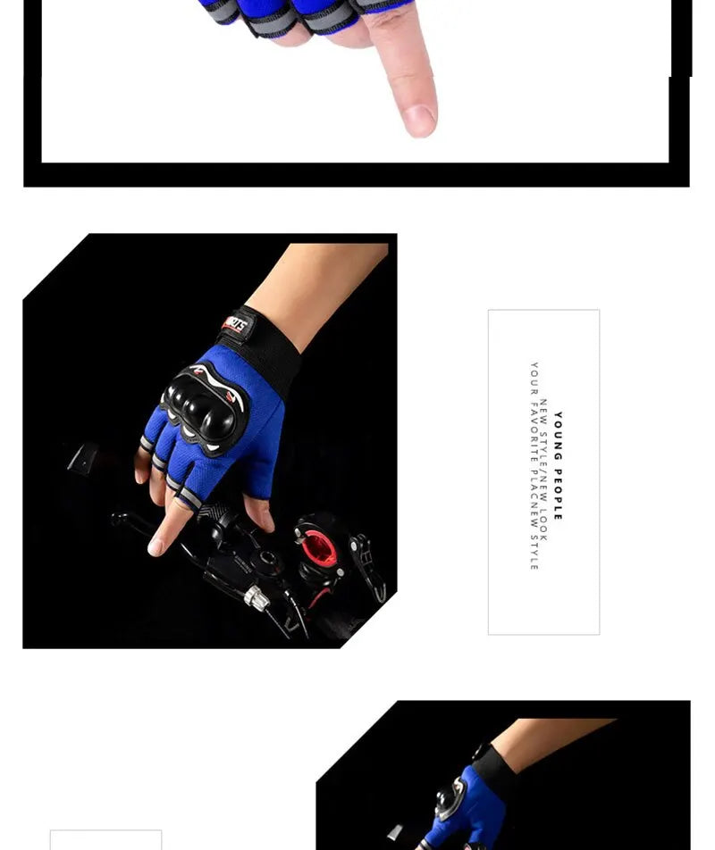 Men Half Finger Gloves Slip Rresistant Wear-resistant Racing Off-road Shatterproof Breathable Motorcycle Bicycle Tactical Glove