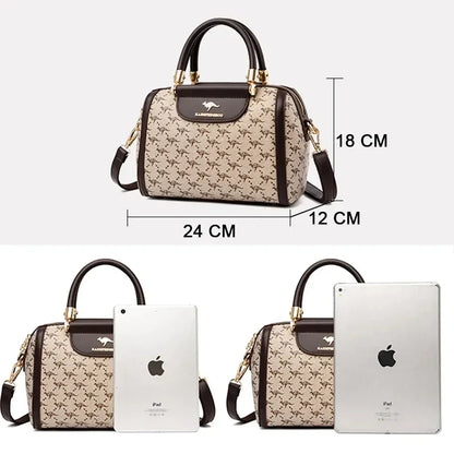 Luxury Handbag Fashion Print Large Capacity Soft Leather Women Shoulder Crossbody Bag Leisure Designer Ladies Purses and Handbag