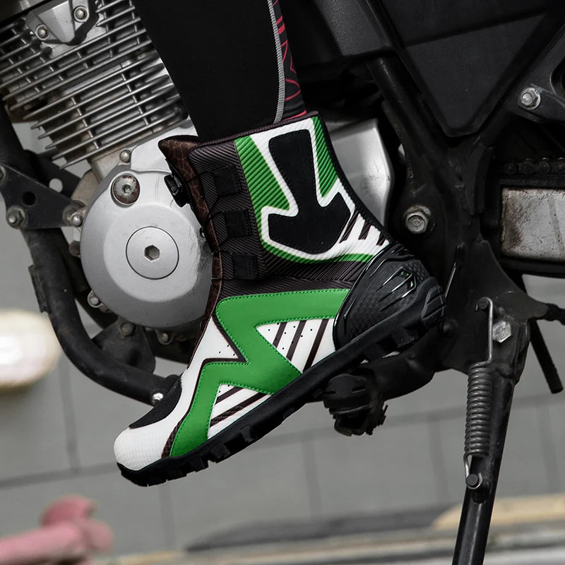 Motorcycle protective riding boots men four season fashion high top anti slip wear-resistant comfortable off-road cycling boots