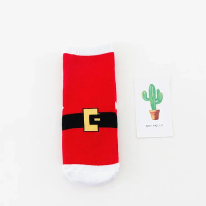 2022 Hot Children's Christmas Terry Socks Plush Thick Warm Omfortable Cartoon Santa Snowflake Baby Boys and Girls Med Tube Sock