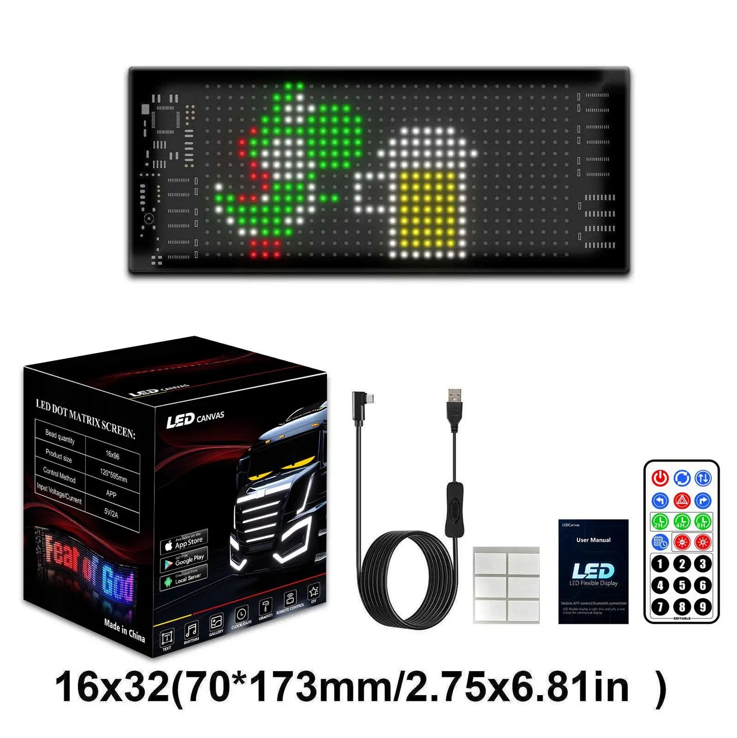 High Brightness Flexible Car LED Display DIY Pattern Text Rolling LED Sign for Car