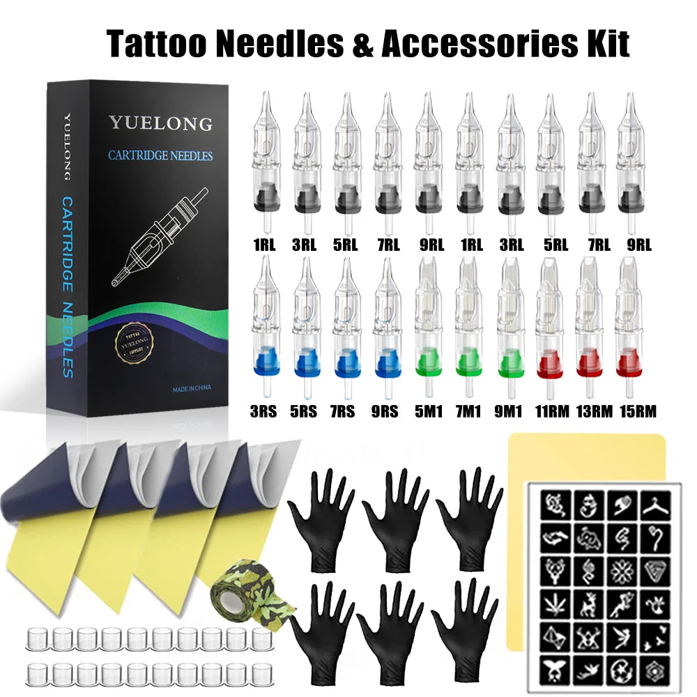 Complete Wireless Tattoo Pen Kit 7 Strokes Adjustable Tattoo Machine with Transfer Printer Ink Set Permanent Makeup Tattoo Kit