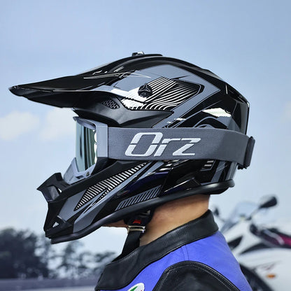 ORZF16-Off road motorcycle helmet, men's and women's rally helmet, mountain bike riding speed drops in all seasons