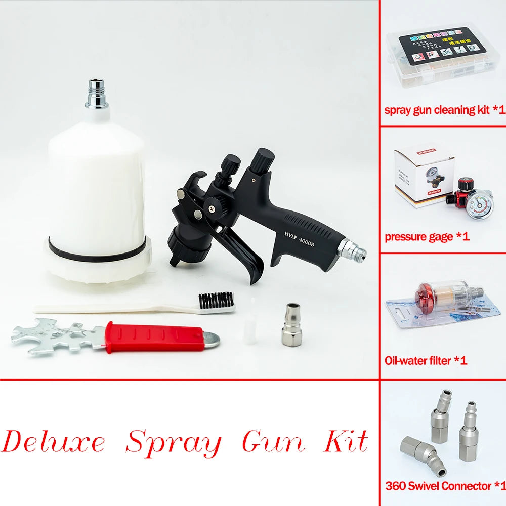 High Quality 4000B HVLP Spray Gun 1.3mm Stainless Steel Nozzle Atomization Professional Sprayer Paint Airbrush For Car Painting