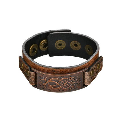 Adjustable Bangle Gift Alloy Leather Wristband Punk Leather Wristband Handmade Punk Bangle For Fashion Accessory Rock Concerts