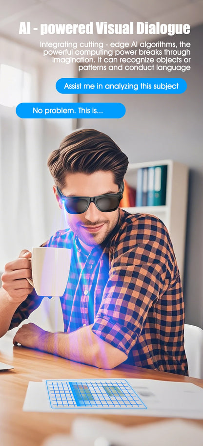 Xiaomi 4K AI Smart Glasses Multifunctional Camera Bluetooth Call Voice Assistant Music Player Translate Photochromic HD Glasses