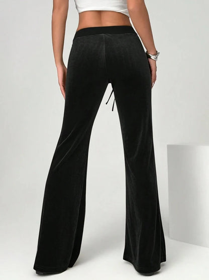 2025 autumn and winter women's micro flared pants slim fit and slimming casual flared pants velvet pants