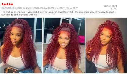 Burgundy Wig Human Hair 99j 13x6 Deep Wave Lace Front Wigs Human Hair Pre Plucked HD Transparent Lace Frontal Wigs For Women