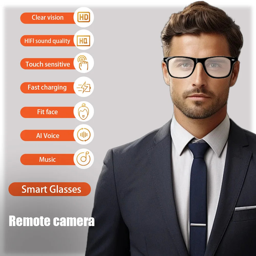 LAXASFIT Smart Bluetooth Glasses Sunglasses Talking Outdoor Sports Headset UV Protective Eyewear for Men and Women Holiday Gift