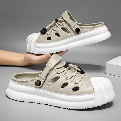 Fashion Men Sandals Summer Half Slippers Outdoor Women Beach Shoes Couple Walking Sneakers Comfortable Breathable Casual Shoes