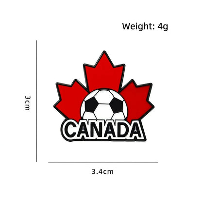 Sports Decoration Brooch Compact 2026  Souvenir Soccer Commemorative Brooch Delicate North America Football Pin