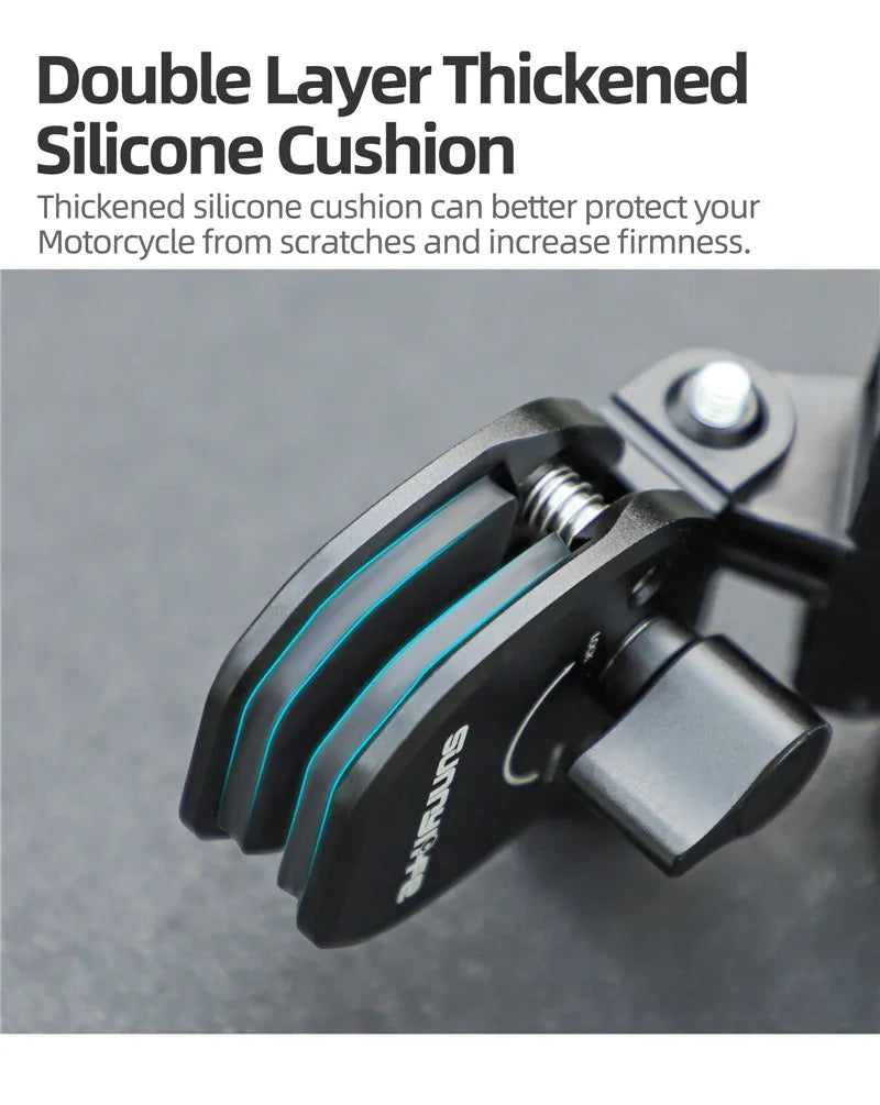 Motorcycle Windshield Clip Mount for Go Pro 13 12 11 10 9 8 7 DJI OSMO 360 Action 4 5 Pro Insta 360 X5 X4 Go 3S ACE Pro 2 Camera