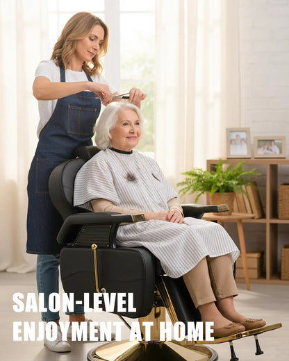 Salon Chair for Hair Stylist, 440 Lbs Heavy Duty Reclining Barber Chair with High-Density Foam Cushioning, Customized