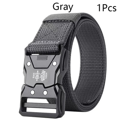 Genuine Tactical Belt Black Quick Release Outdoor Men's Belt Buckle Quick Release Elastic Belt Sport Nylon Braided Belts for Men