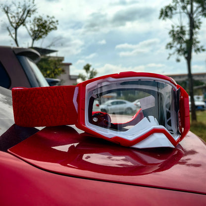 New Motorcycle Goggles Anti-Fog HD Lens, Motocross Glasses Windproof Protective Eyewear for MX MTB Cycling Riding Men & Women