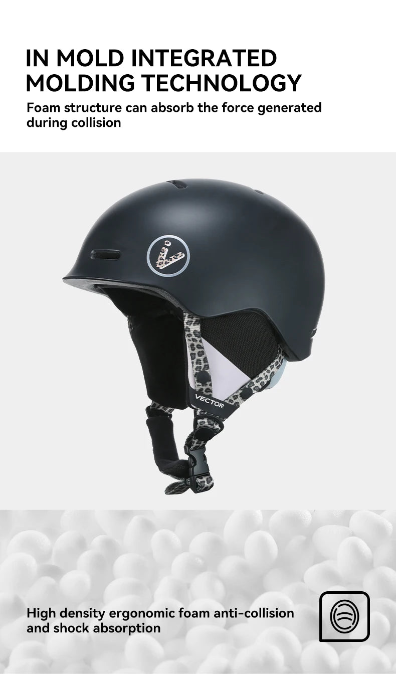 VECTOR Ski Helmet Safety Integrally-Molded Snowboard Helmet Motorcycle RemovableSkiing Snow Husband Men Women Child Kids