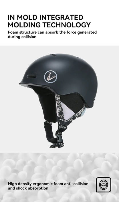 VECTOR Ski Helmet Safety Integrally-Molded Snowboard Helmet Motorcycle RemovableSkiing Snow Husband Men Women Child Kids