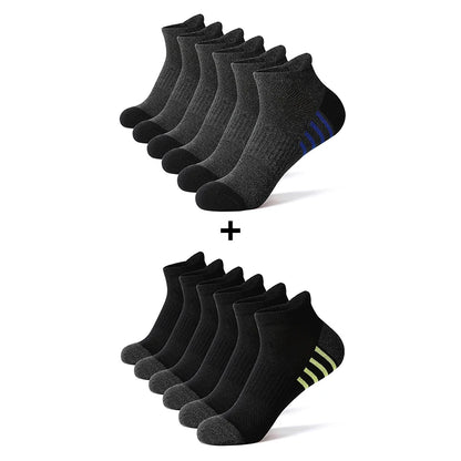 AOTOLK 6/12 Pairs Cotton Man and Women Socks Sports Solid Color Male's Short Sock Cycling Breathable Ankle Summer Running Socks
