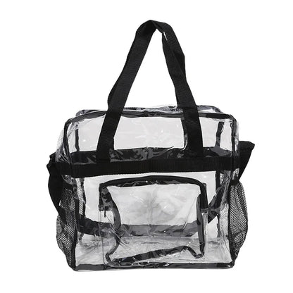 Portable PVC Transparent Shoulder Crossbody Bag Tote Satchel Handbag for Women Lady Large Capacity Clear Bag Shopping Handbag