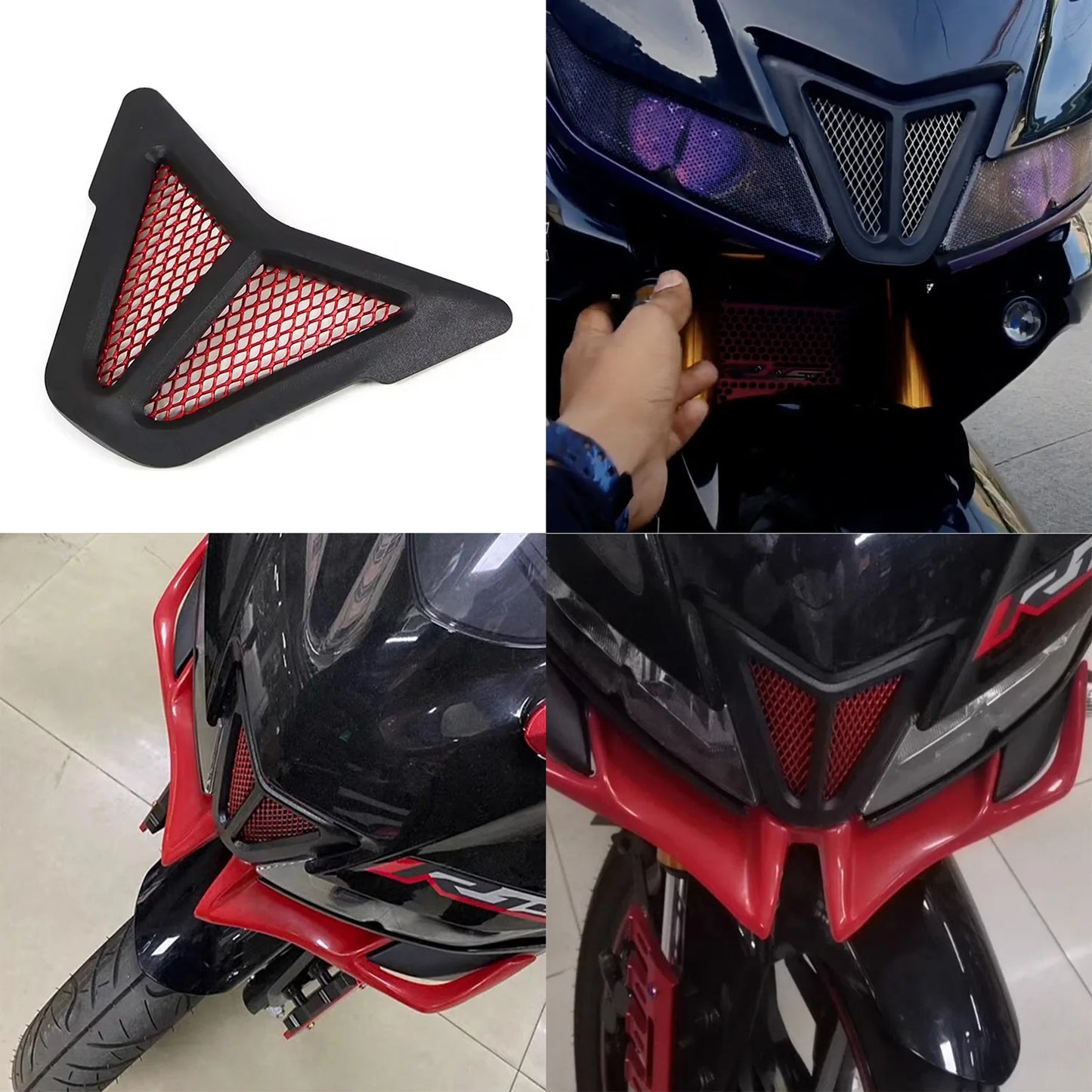 Dirt bike accessories moto decorative air Inlet Head Cover Aluminum Mesh Intake Guard Protector for Yamaha R15-V3 2017-2020