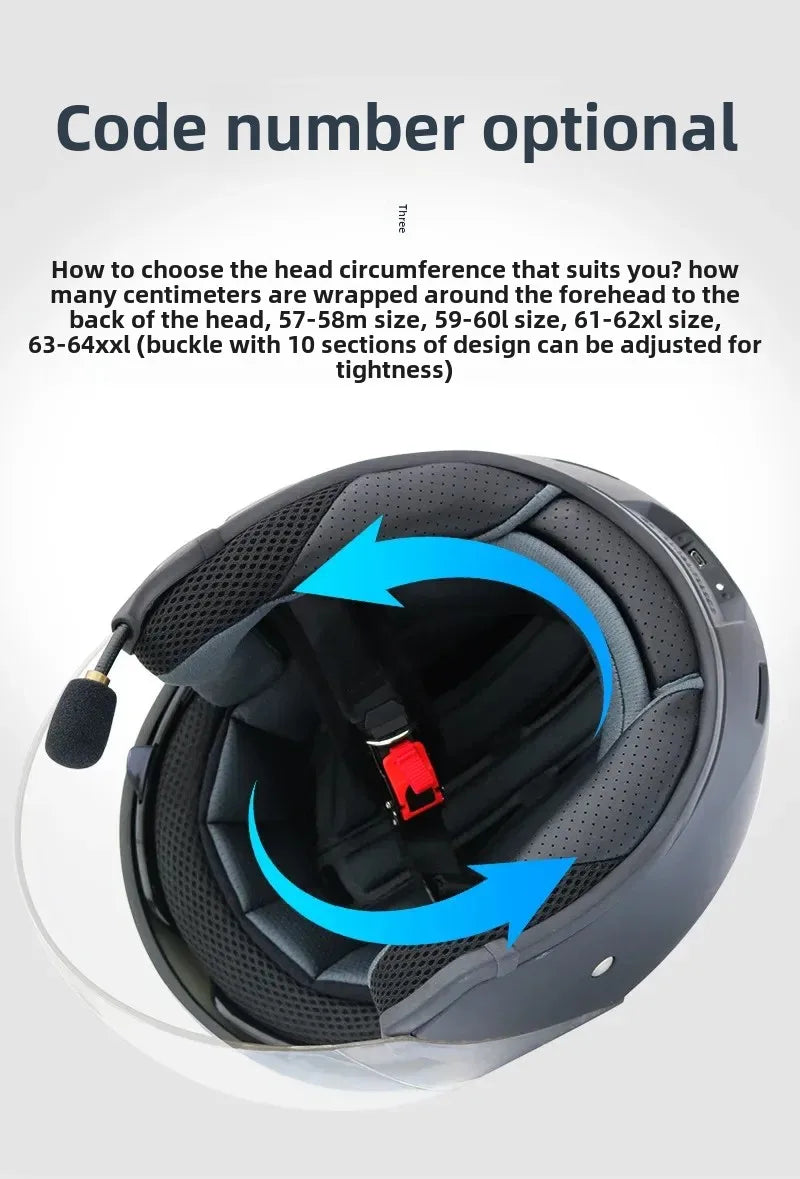 HOT DOT Approved Open Face 3/4 Motorcycle Helmet with Build-In Bluetooth Headset Earphone and Detachable Liner for honda