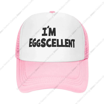 I'm Eggscellent Baseball Hats for Men Women Adjustable Dad Trucker Hat Outdoor Daily Leisure Caps