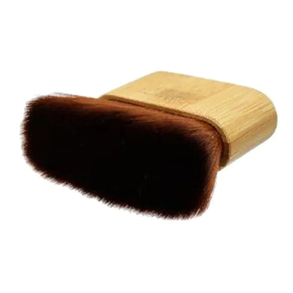 Barber Salon Hairdresser Hair Cutting Neck Duster Soft Brush with Wooden Handle，Special for real hair wigs