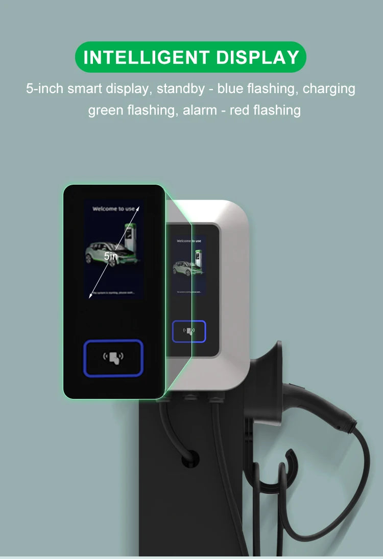 32A EV Charging Station 7KW 1Phase Electric Vehicle Charger Type2 EVSE Wallbox IEC62196-2 EV Charge Type 2 with 5M Cable