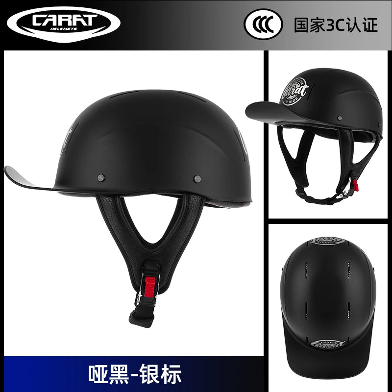 New retro summer motorcycle helmet motorcycle cruising half face helmet anti-collision men lightweight and breathable.