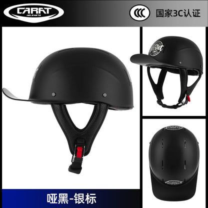 New retro summer motorcycle helmet motorcycle cruising half face helmet anti-collision men lightweight and breathable.