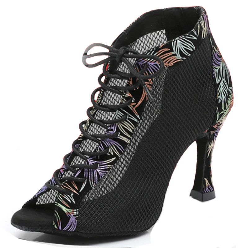 Latin Shoes Salsa Tango Ballroom Party Sports Women's Heeled Boots Summer Breathable Sandals Outdoor Dance Boots On Sale
