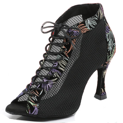 Latin Shoes Salsa Tango Ballroom Party Sports Women's Heeled Boots Summer Breathable Sandals Outdoor Dance Boots On Sale