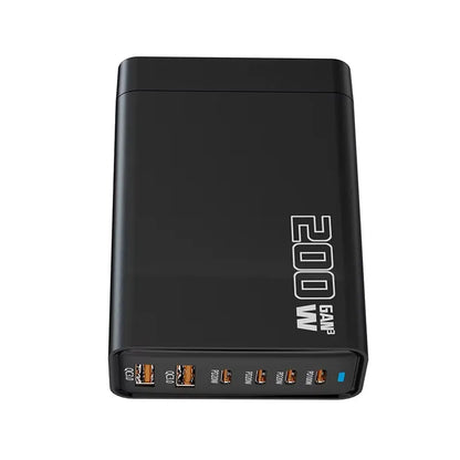 200W Desktop USB C Quick Charger GaN PD Fast Chager 6 port Mobile Charging Adapter For Laptop iPhone 17 16 15 Samsung Xiaomi﻿﻿