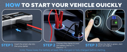 Car Jump Starter Pump Air Compressor Starting Device Booster Power Bank 12V Digital Tire Inflator 150PSI