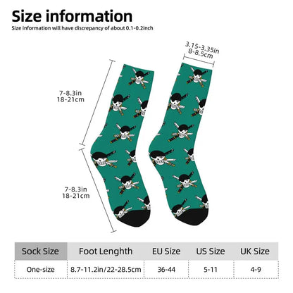 Fashion Men's Socks Harajuku Tony Tony Choppers Sock Luffys Zoros Trafalgar Law Anime Women's Socks Spring Summer Autumn Winter