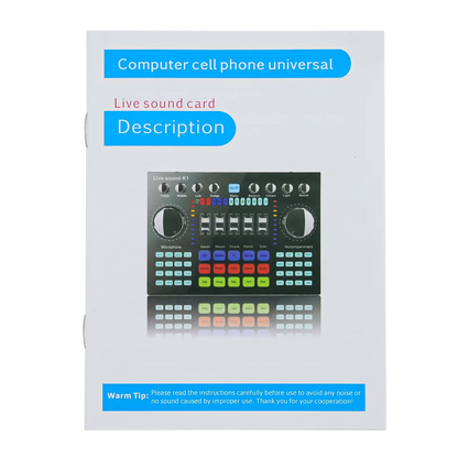 K1 Live Sound Card Portable Internet Celebrity Live Broadcast Special Sound Equipment Universal for Music Recording Karaoke Sing