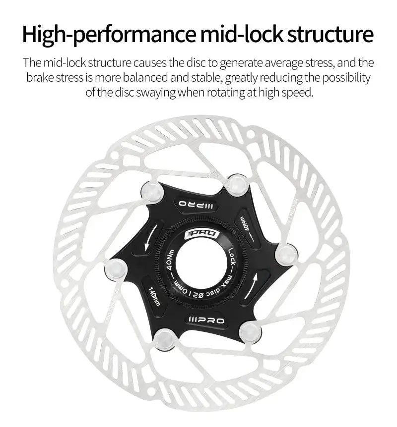 IIIPRO Bike Brake Floating Rotor 140/160/180/203mm Center Lock Brake Disc Ultralight High Strength abstract heat Disc Bike Part