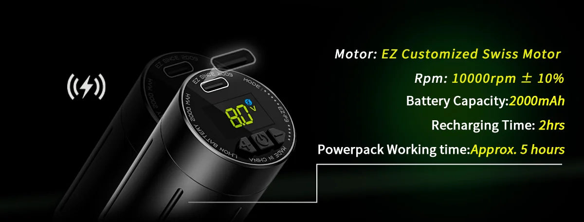 EZ P3 Wireless Tattoo Machine Pen Battery Power 2000mAH 6 Adjustable Stroke 2.5mm-4.0mm Swiss Motor Tattoo Gun Tattoo Supply