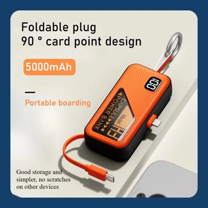 20000mAh Mini Power Bank PD20W Fast Charging Comes with Cable Digital Display PowerBank for IPhone13 14 15 16 Samsung and Xiaomi