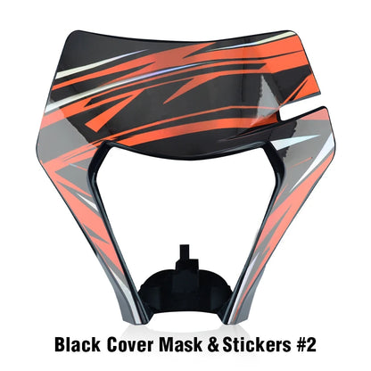 PowerZone Motorcycle LED Headlight Headlamp Head Lights Supermoto Fairing For KTM EXC SXF MX Dirt Bike Enduro LED Headlight