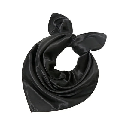 60x60cm Solid Colors Neckerchief Scarf For Women Silk Satin Headband Hair Scarves Female Square Shawls Head Scarfs